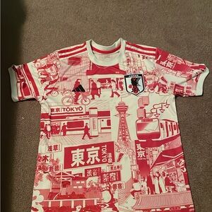 Adidas Tokyo  Rare Graphic soccer jersey Shirt - Red & White